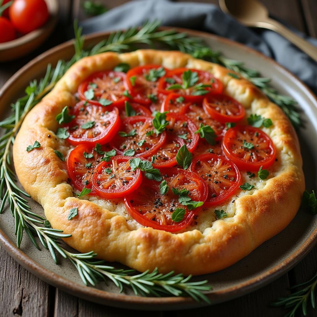 Focaccio rosemary pizza