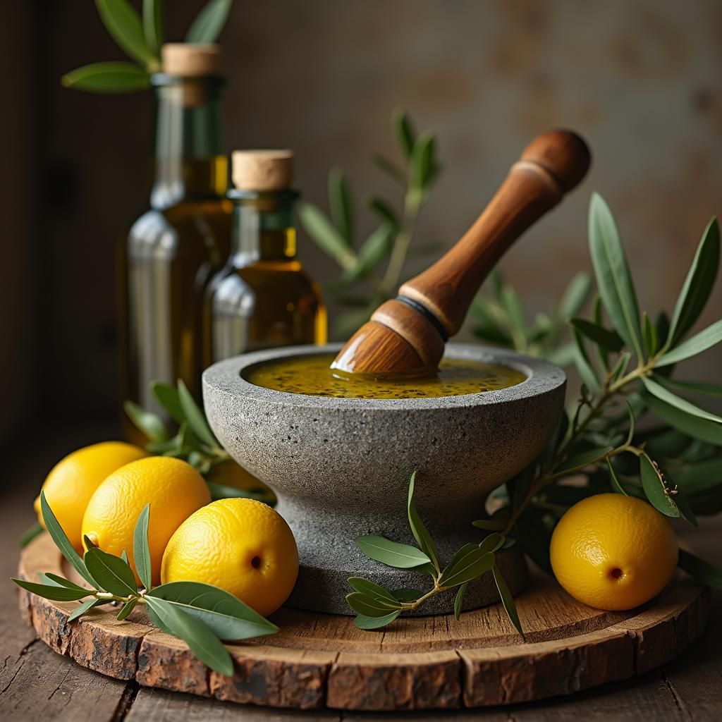 Olive Oil on Milestone ancient method