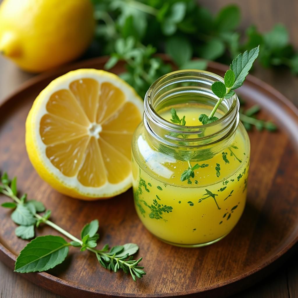 olive oli lemon herbs dressing